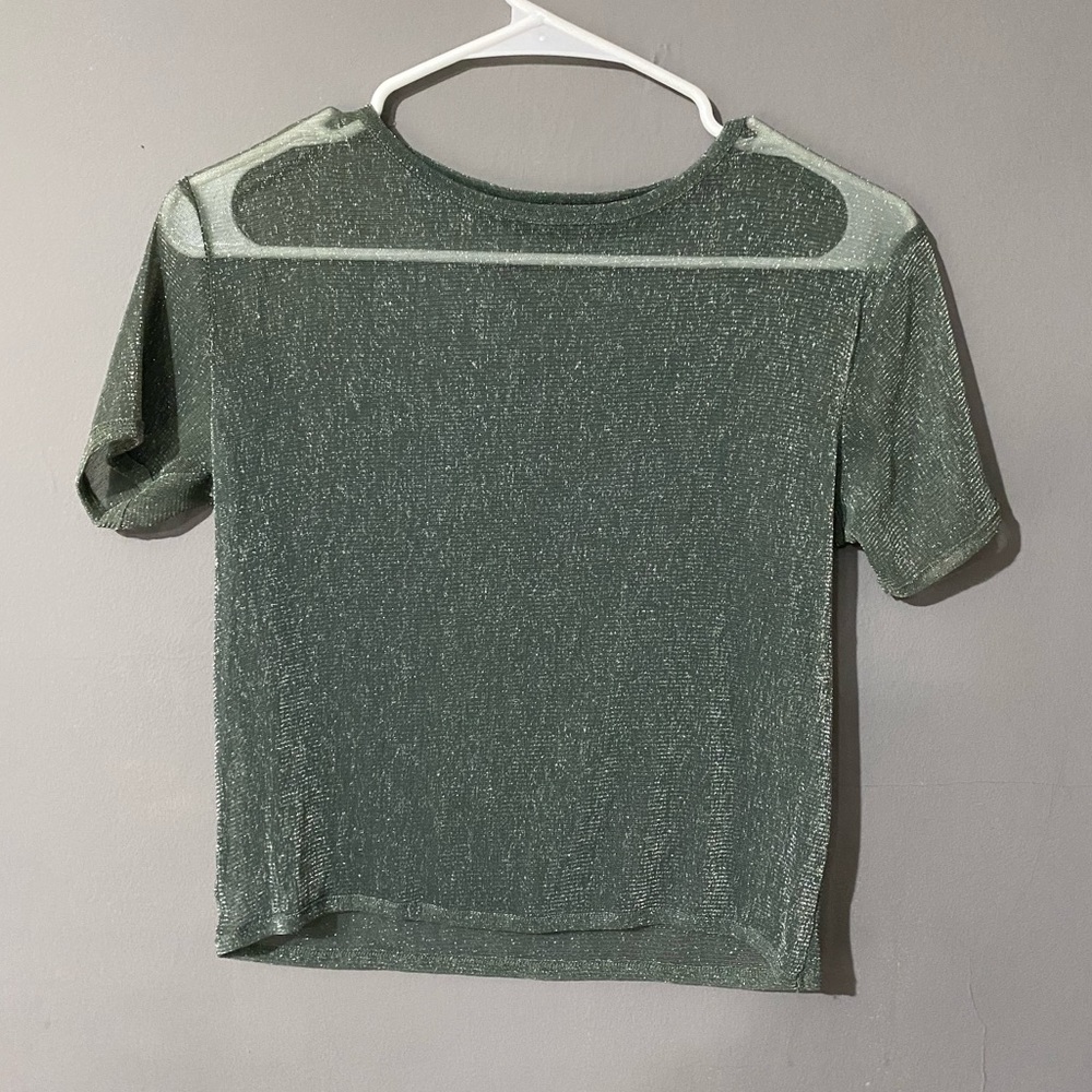 Brandy Melville Green Sheer Crop Top - size small